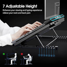 Laptop Cooler Cooling Pad with 2 Quiet Led Fans, Dual USB Ports, Portable Ultra Slim USB Powered 7 Heights Adjustable Laptop Stand for Gaming Laptop - Super Bachat
