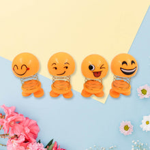 Cute Emoji Bobble-Head Funny Smiley Face Emoticon Figure Spring Dolls Bounce Toys for Car Interior Dashboard Accessories Desktop Decoration / Kids Toys (Pack of 8) - Super Bachat