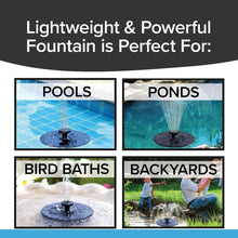 Fast Fountain by Pocket Hose - Solar-Powered - Instantly Adds a Water Feature Virtually Anywhere - 5 Spray Modes - No Installation or Batteries Required - Great for Bird Baths, Pools, Pond & More (1 Pc) - Super Bachat