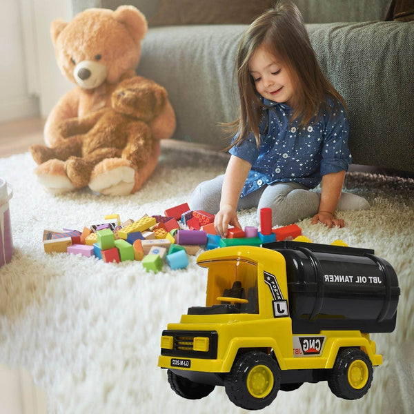 Big Heavy Duty Unbreakable Toy Truck with Sound | Friction Powered Oil-Water Tanker - Super Bachat