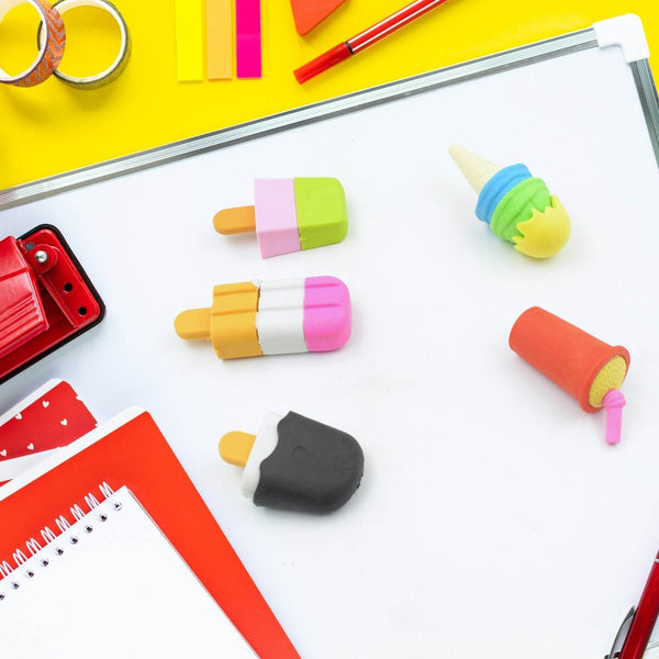 Mini Eraser Set for Kids (5 Pieces) - Fun Designs, Party Favors, School Prizes - Super Bachat