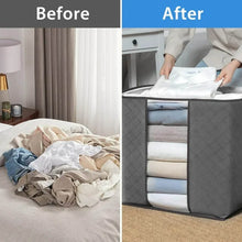 Storage bag with Zipper and Space Saver Comforter bag, Pillow, Quilt, Bedding, Clothes, Blanket Storage Organizer Bag with Large Clear Window and Carry Handles for Closet. - Super Bachat