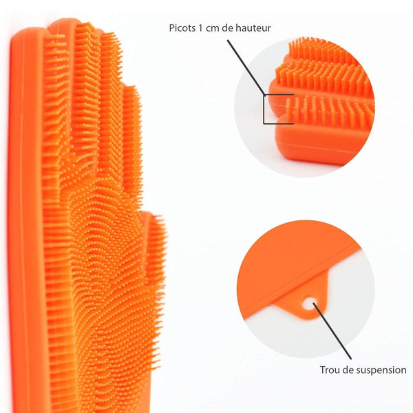 Gloves Magic Silicone Dish Washing Gloves With thumb knife finger protecor gears cutting vegetable (1 Pair) - Super Bachat