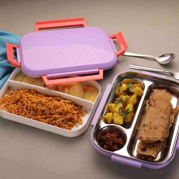 Premium Multi-Compartment Steel Lunch Box for Office, School & Travel - Super Bachat