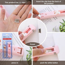 Portable Paper Clamp With 8 Pcs Clip Dispenser Handheld Paper Fast Clam (1 Set) - Super Bachat