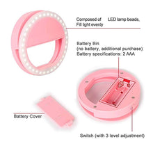 Phone Selfie Light Selfie Ring Light Selfie Light for Smartphone Selfie Light for Phone Battery Operated Selfie Ring Light (Battery Not Included) - Super Bachat
