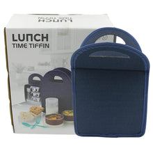 6In1 Tiffin Box-Lunch Box | 3 Stainless Steel Containers | Plastic lid Box | Spoon & Fork /Plastic Bottle | Insulated Fabric Bag | Leak Proof | Microwave Safe for Office, College and School for Men, Women (6 pcs) - Super Bachat