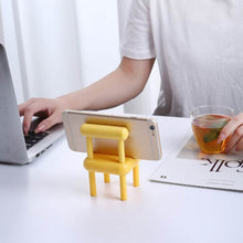 Mobile Phone Holder, Mini Chair Cell Phone Stand, Portable Smartphone Dock, Cellphone Holder for Desktop Design Compatible with All Mobile Phones (1 Pc) - Super Bachat