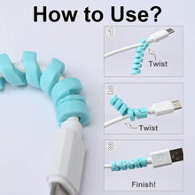 Spiral Charger Spring Cable Protector Data Cable Saver (Pack of 4) - Super Bachat