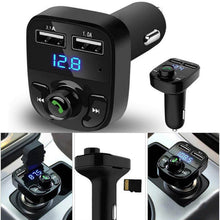 CAR-X8 Bluetooth FM Transmitter Kit for Hands-Free Call Receiver / Music Player / Call Receiver / Fast Mobile Charger Ports for All Smartphones with 3.1A Quick Charge Dual USB Car Charger - Super Bachat