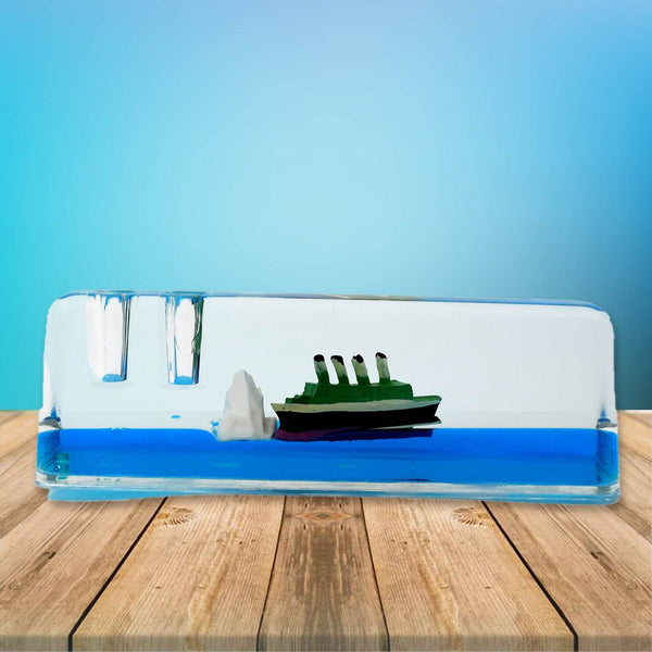 Car Interior Dashboard Decoration Floating Water Cruiser Ship Iceberg Ornament Car Interior Decoration for Birthday Gifts, Home Decor Suitable for Home Show Car Decoration, Gifts, Desk or Paperweight - Super Bachat