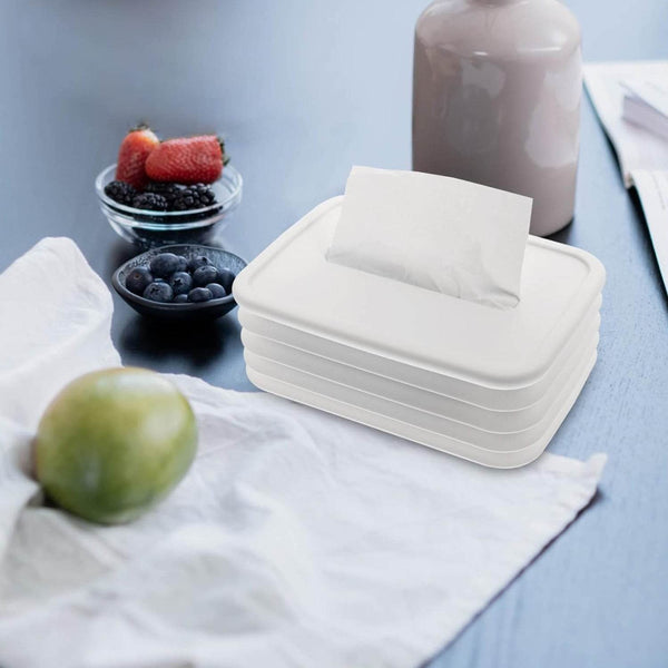 Tissues Holder Silicone Simple Tissue Box Tissues Cylinder Tissues Cube Box Tissue Holder for Bathroom Office Car Bedroom for Bathroom Room Office Car - Super Bachat