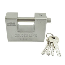 94mm Stainless Steel Padlock: Rectangular, Hardened Steel, 5 Keys - Super Bachat