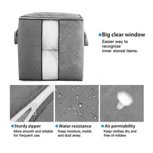Storage bag with Zipper and Space Saver Comforter bag, Pillow, Quilt, Bedding, Clothes, Blanket Storage Organizer Bag with Large Clear Window and Carry Handles for Closet. - Super Bachat