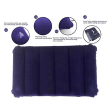 Velvet Air Inflatable Travel Pillow (Blue) - Super Bachat