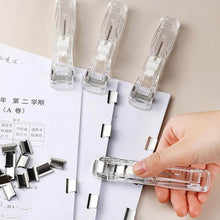 Portable Paper Clamp With 8 Pcs Clip Dispenser Handheld Paper Fast Clam (1 Set) - Super Bachat