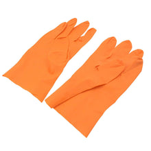 Multipurpose Rubber Reusable Cleaning Gloves, Reusable Rubber Hand Gloves I Latex Safety Gloves I for Washing I Cleaning Kitchen I Gardening I Sanitation I Wet and Dry Use Orange Gloves (1 Pair 40 Gm) - Super Bachat