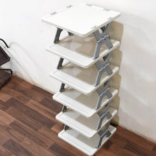 Smart Shoe Rack with 6 Layer Shoes Stand Multifunctional Entryway Foldable & Collapsible Door Shoe Rack Free Standing Heavy Duty Plastic Shoe Shelf Storage Organizer Narrow Footwear Home (Mix Color) - Super Bachat