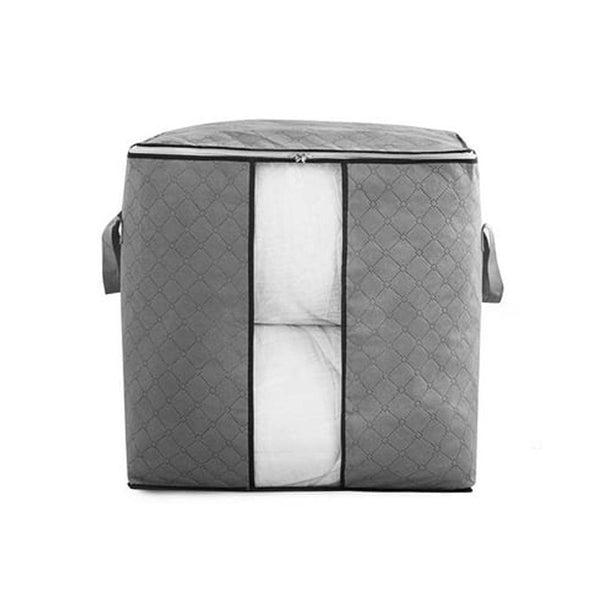 Storage bag with Zipper and Space Saver Comforter bag, Pillow, Quilt, Bedding, Clothes, Blanket Storage Organizer Bag with Large Clear Window and Carry Handles for Closet. - Super Bachat