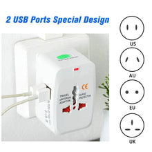 All-in-One Universal Worldwide Travelling AC Adaptor Plug (AU / UK / US / EU) International Power Charger Electric USB Power Plug Socket Adapter Converter (1 Pc) - Super Bachat