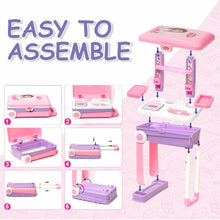 Big Beauty Set Suitcase On Wheel, The Ultimate Beauty Set On Wheels for Girls, Makeup Kit is Easy to Clean & Use, Portable Beauty Set with 25 Pieces for 3 Years BIS Approved. (Beauty Set Trolley) - Super Bachat