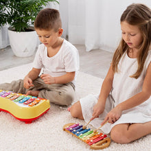 2 in 1 Baby Piano Xylophone Toy for Toddlers, 5 Multicolored Key Keyboard Xylophone Piano, Preschool Educational Musical Learning Instruments Toy for Baby Kids Girls Boys 3+ Years (1 Pc) - Super Bachat