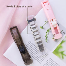 Portable Paper Clamp With 8 Pcs Clip Dispenser Handheld Paper Fast Clam (1 Set) - Super Bachat