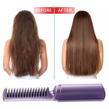 Rechargeable Mini Hair Straightener, Travel Portable USB Charging Cordless Hair Straightener Bursh, Three Temperature Adjustments Flat Iron Comb (1 Pc) - Super Bachat