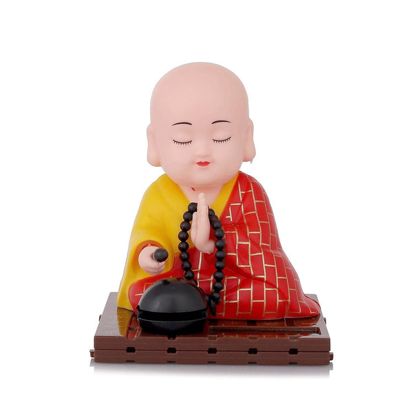 Solar Powered Sitting Buddha Statue, Moving Head and Hand (1 Pc / Medium) - Super Bachat