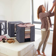 Storage bag with Zipper and Space Saver Comforter bag, Pillow, Quilt, Bedding, Clothes, Blanket Storage Organizer Bag with Large Clear Window and Carry Handles for Closet. - Super Bachat