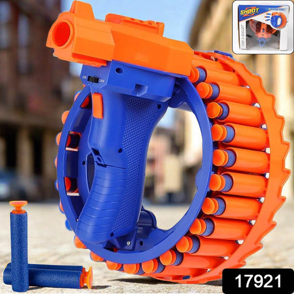 Amazing Toy Gun, Electric Gun for Children, 28 Soft Bullets for Youth Safety, Children's Electric Hand Ring Wheel Soft Bullet Gun, Gift Toys - Super Bachat