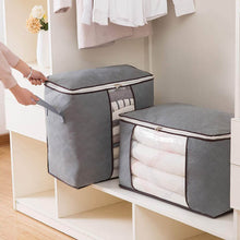 Storage bag with Zipper and Space Saver Comforter bag, Pillow, Quilt, Bedding, Clothes, Blanket Storage Organizer Bag with Large Clear Window and Carry Handles for Closet. - Super Bachat