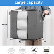 Storage bag with Zipper and Space Saver Comforter bag, Pillow, Quilt, Bedding, Clothes, Blanket Storage Organizer Bag with Large Clear Window and Carry Handles for Closet. - Super Bachat