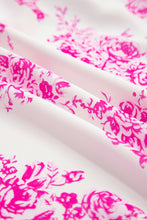 Rose Boho Floral High Waist Ruffle Split Maxi Skirt