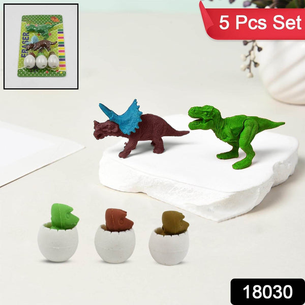 Dinosaur Shaped Erasers & Egg shape Eraser for Kids, Dinosaur Erasers Puzzle 3D Eraser, Mini Eraser Dinosaur Toys, Desk Pets for Students Classroom Prizes Class Rewards Party Favors (5 Pcs Set) - Super Bachat
