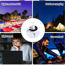 Solar Multi-Functional Emergency LED Light Bulb with USB Charging, LED camping lamp, camping lamp, USB rechargeable, 5 brightness light modes, foldable camping light, SOS IP65 waterproof camping light, blackout emergency equipment, camping gadgets - Super Bachat