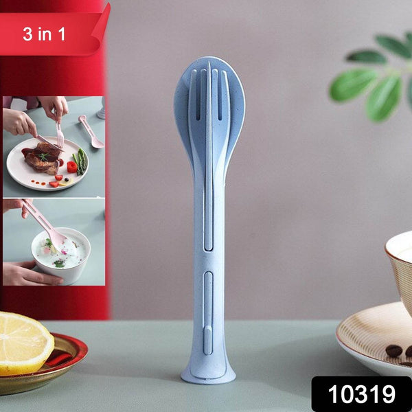 3 in 1 Reusable Spoon, Knife Forks Tableware, Spoon (3 Pcs Set) - Super Bachat