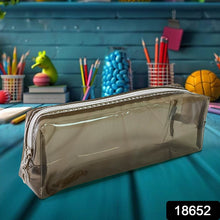 Plastic Transparent Pencil Pouch With Zipper (1 Pc) - Super Bachat