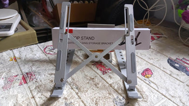 Laptop Stand for Desk | Metal Portable Laptop Stand, with 6 Adjustable Angles | Laptop Riser, Phone, and Tablet Stand | Compatible for All Laptop - Super Bachat