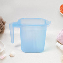 Plastic Square Transparent Bath Water Mug (1 Pc / 1000 ML / Mix Color) - Super Bachat