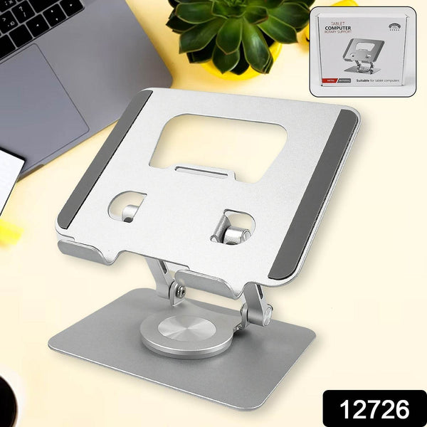 Aluminum Alloy 360°Rotating Bracket, Adjustable Tablet Stand, Portable Foldable Ergonomic Tablet Support - Super Bachat