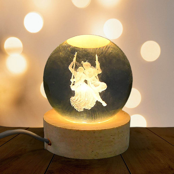 3D Crystal Ball lamps for Bedroom 3D Lamps for Home Decoration 3D Crystal Ball Night Light Gifts for Women Gifts for Men Room Decor Items for Bedroom for Friend and Family (1 Pc) - Super Bachat