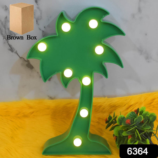LED Night Light Coconut Tree Light Romantic Table Lamp (1 Pc / Battery Not Included) - Super Bachat