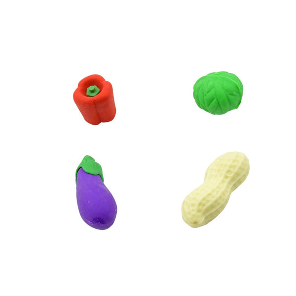 Mini Cute Vegetable & Fruit Erasers (4 Pc): Pencil Rubbers for Kids - Super Bachat