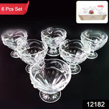 Glass Ice-Cream Cup Set, Home & Kitchen Serving or Dessert Cup (6 Pcs Set) - Super Bachat