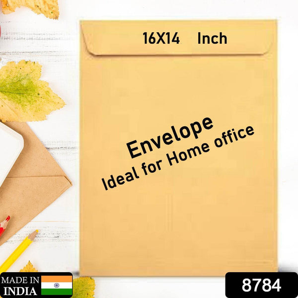 Kraft Envelopes, 16 x 14 Inch, Brown Envelopes, Envelopes, Card Envelopes, Kraft Paper Envelopes, Invitation Envelopes, Postcard Envelopes, Quick Self Seal, Stationery For General, Office (1 Pc ) - Super Bachat