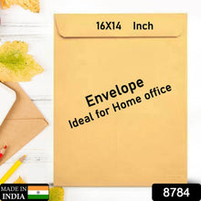 Kraft Envelopes, 16 x 14 Inch, Brown Envelopes, Envelopes, Card Envelopes, Kraft Paper Envelopes, Invitation Envelopes, Postcard Envelopes, Quick Self Seal, Stationery For General, Office (1 Pc ) - Super Bachat