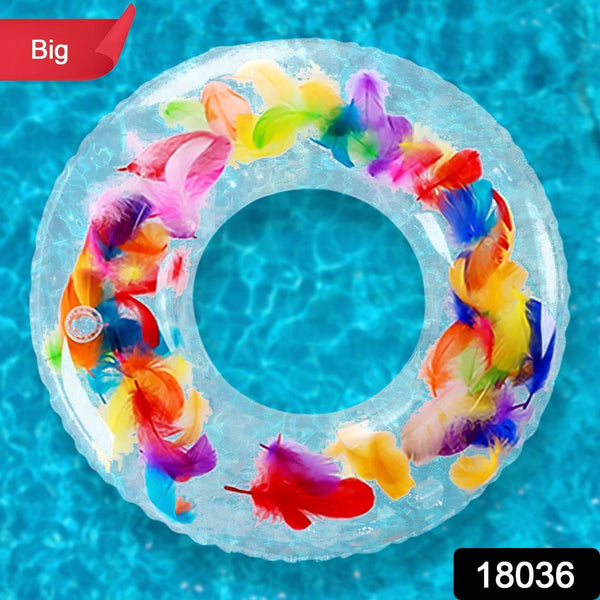 Swim Ring, For Adults, Conveniently Portable, Feathers, Swimming Ring, For Water Play, For Beaches, Swimming, Summer Vacation, Women's, Men's (1 Pc) - Super Bachat
