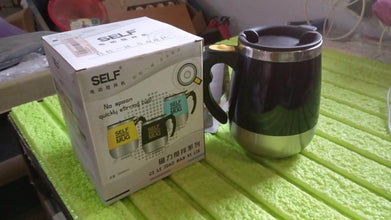 Self Stirring Mug With Lid used in all kinds of household and official places for serving drinks, coffee, any types of beverages etc. (1 Pc / 400 ML) - Super Bachat