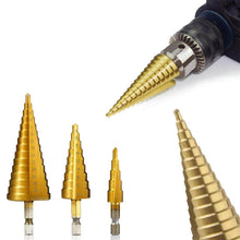 '-3X Large HSS Steel Step Cone Drill Titanium Bit Set Hole Cutter (4-32, 4-20, 4-12mm) - Super Bachat